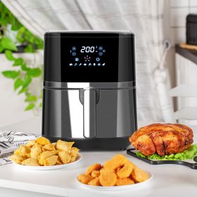 Air Fryers, 1500W 4.5L Air Fryers Oven with Digital Display, Rapid Air Circulation, Adjustable Temperature, Timer and Nonstick Basket, Black
