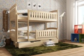 Juliet Wooden Bunk Bed with 2 Drawer Storage - Pine