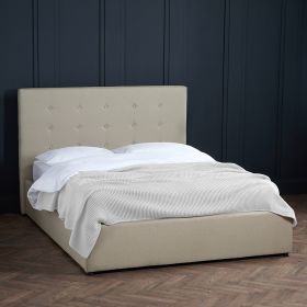 Lucca Fabric Small Double 4ft Ottoman Bed - Beige