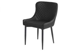 Luxe Faux Leather Dining Chair - Black
