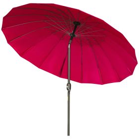 ?255cm Patio Parasol Umbrella Outdoor Market Table Parasol with Push Button Tilt Crank and Sturdy Ribs for Garden Lawn Backyard Pool Wine Red