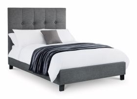 Sorrento Slate Grey High Headboard Bed - Kingsize 5ft