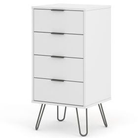 Augusta White 4 Drawer Narrow Chest of Drawers