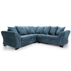 Lloyd Crushed Chenille Corner Sofa - Dark Blue