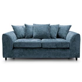 Gilliver Crushed Chenille 3 Seater Sofa - Dark Blue