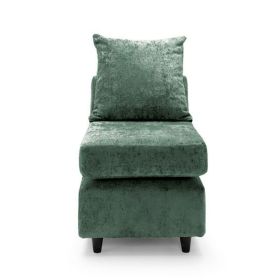 Gilliver Crushed Chenille Single Sofa - Rifle Green