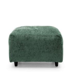 Gilliver Crushed Chenille Footstool - Rifle Green