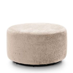 Gilliver Crushed Chenille Swivel Footstool - Cream