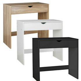 Single Metal Runners Drawer Wooden Computer Desk - 3 Colours