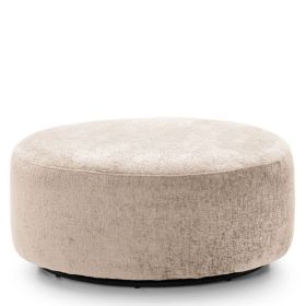 Gilliver Crushed Chenille Large Swivel Footstool - Cream