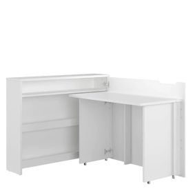 Work Concept Convertible Secret Desk With Storage White Gloss - Right