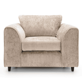 Gilliver Crushed Chenille Armchair - Cream