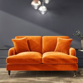 Opulence Orange Velvet 2 Seater Sofa