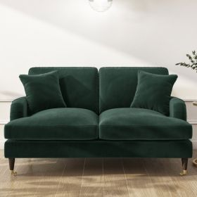 Dark Green Velvet 2 Seater Sofa