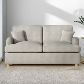 Beige Fabric 2 Seater Pull Out Sofa Bed