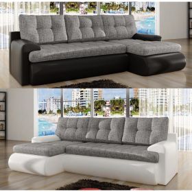 Caleb Dual Toned Corner Sofabed with Storage
