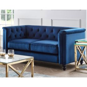 Julian Bowen Sandringham 2 Seater Sofa in Blue Velvet