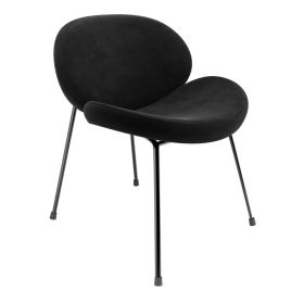 Black Chenille Fabric Accent Chair - Lorla