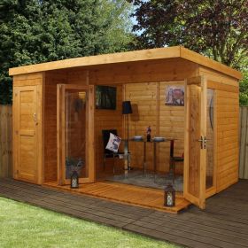 12 x 8ft Premium Garden Room Summerhouse With Side Shed