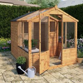 Wooden Shed Greenhouse Combo 8ft x 6ft - Mercia