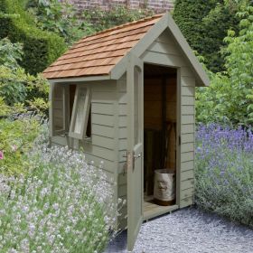 6 x 4ft Forest Retreat Moss Green Painted Shed