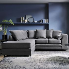Charmaine Corner Sofa - Left Arm Dark Grey