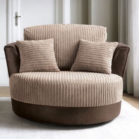 Eritrea Swivel Chair - Brown and Beige