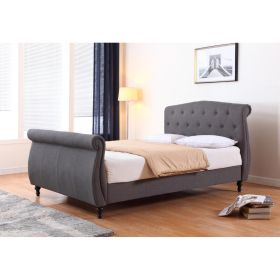 Sleep in Luxury Lompoc High Footend Bed Frame in Dark Grey Linen - King Size
