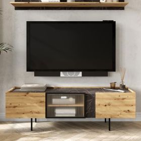 Pyroxium 3 Door TV Cabinet - Oak Artisan