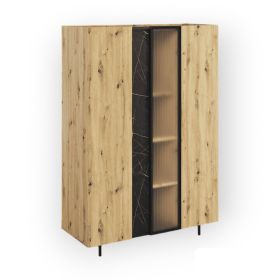 Pyroxium Highboard Cabinet with 3 Doors - Oak Artisan