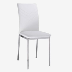 Lyme Regis Leather Effect Chrome Dining Chairs Set of 4 - White