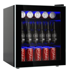 46L Mini Fridge Beverage Cooler Refrigerator Low Noise Drink Dispenser Machine-Black
