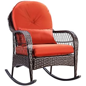 Rattan Rocking Chair with Cushions