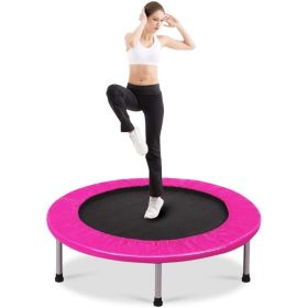 Foldable Mini Trampoline with Springs and Padded Cover-pink