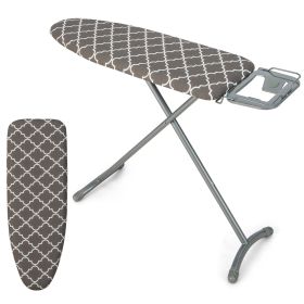 Foldable Ironing Board with Iron Rest Extra Cotton Cover-Grey