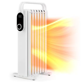 Portable Electric Heater with Overheat and Tip-Over Protection-White