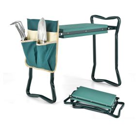 2-in-1 Folding Garden Kneeler and Seat with Tool Pouch