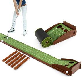 Golf Putting Practice Mat with Auto Ball Return for Home and Office-3 Holes