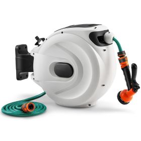 15+1M and 20+2M Wall Mounted Hose Reel Retractable Auto Rewind Watering-15+1M