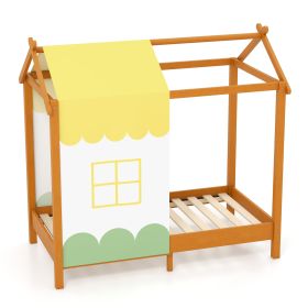 Kids House Bed with Roof Playhouse with Removable Canopy
