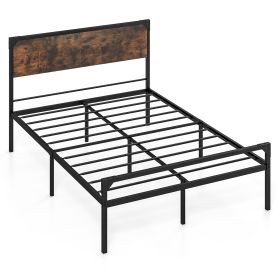 Metal Platform Bed with 9 Support Legs-Queen Size