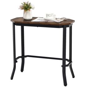 Industrial Console Side Table with Storage Shelf for Living Room Bedroom-Rustic Brown