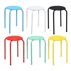 Set of 6 Stackable Portable Breakfast Dining Chairs for Home Kitchen Office-Multicolor
