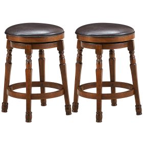 Swivel Bar Stools with Soft PU Leather and Comfortable Footrest-Size 1