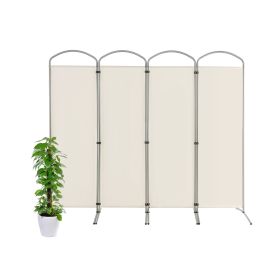 4 Panel Freestanding Folding Room Divider for Living Room Office-White