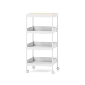 3/4 Tiers Utility Rolling Cart with Detachable Tray Top and Locking Wheels-4-Tier