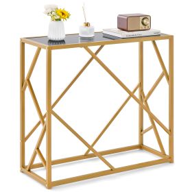 Home Console Table with Gold Finished Frame-Black