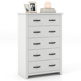 Dresser Vertical Chest of Drawers with 5 Pull-out Drawers-White