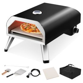Stainless Steel Pizza Maker with Accessories Set and Storage Bag-Black