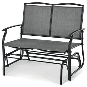2-Person Patio Swing Glider Bench with Heavy-Duty Steel Frame-Grey